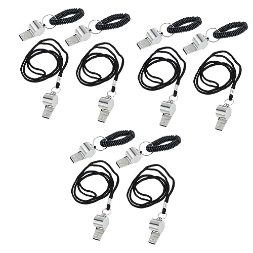 Set de 12 silbatos deportivos de acero inoxidable miniatura 1
