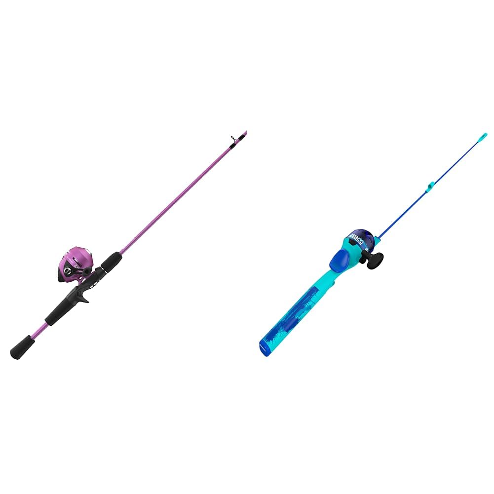 Zebco Slingshot Spincast Reel and Fishing Rod Combo, 5-Foot 6-Inch 2-Piece Fishing Pole, Size 30 Reel, Right-Hand Retrieve, Pre-Spooled with 10-Pound Zebco Line