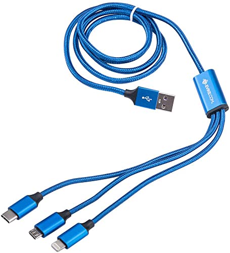 Evike - Triple Plug Charging Cable (Color: Blue)