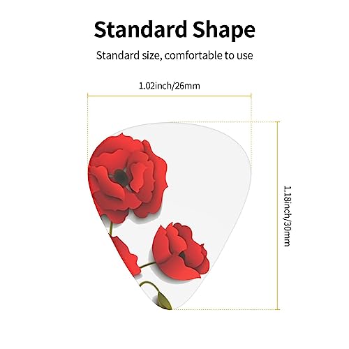 Lot de 12 médiators tendance et durables en forme de coquelicot pour guitare électrique et basse - Les Beatles, Paul McCartney, John Lennon, RIngo Starr, George Harrison Lot de 12 médiators tendance et durables en forme de coquelicot pour guitare électrique et basse – Image 5