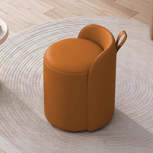 Taburete de tocador, reposapiés giratorio con respaldo bajo, otomana redonda con asiento acolchado suave, silla lateral giratoria de 360°, taburete de maquillaje para dormitorio, sala de estar, gris