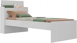 Cama de Solteiro para Colchão 188 x 78cm com Baú Embutido Multimóveis Mp4229 Branco