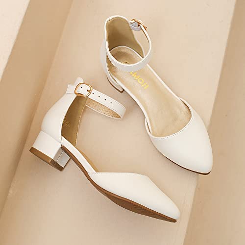 Image of Amoji Girls High Heels Kid Ankle Strap Dress Shoes Wedding Party for Little Kid Big Kid 412