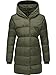 Ragwear Damen Mantel Lange warme Winterjacke mit Kapuze Niara YOUMODO Dark Olive Gr. M