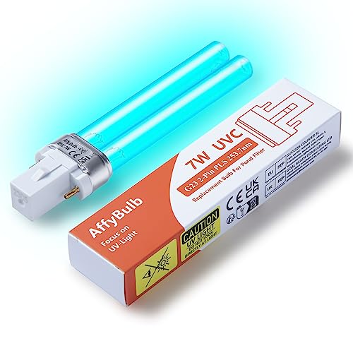 AffyBulb 7W G23 PLS Replacement UV Bulb,for Pond UVC Filters Machine or Clarifiers