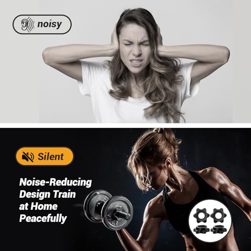 4 PCS Hex Dumbbell Clips - 1"/25 mm Spin-Lock Barbell Collars, Anti-Slip Screw Clamps for Weight Lifting & Fitness Training, Secure Barbell Clips for Dumbbell and Bars - Image 6