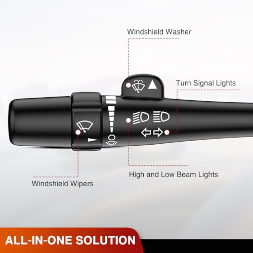 Image of Nilight Turn Signal Switch for 2003-2006 Chevy Avalanche GMC Sierra | 2003-2006 Silverado Suburban Tahoe Yukon Cadillac Escalade Hummer H2 Windshield Wiper Combination w /o Cruise Control
