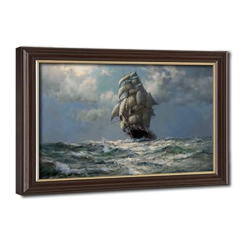 Tableau de marine Montague Dawson pour habiller un mur vide avec un cadre prêt à poser