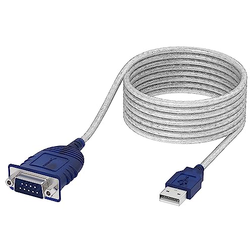 SABRENT Adaptador USB a Serie (3m) | Cable de USB a Serie RS232 | Cable convertidor DB 9 (9 pines) | Chipset Prolific compatible con Windows, Mac OS X 10.6 y superior, Linux 2.4 y más [CB 9PTF]