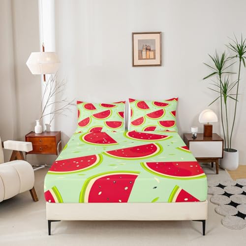 Parure de lit pastèques Manfei lavable et résistante pour lit d'enfant