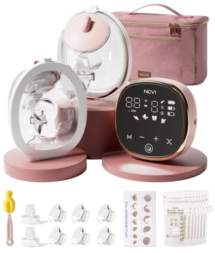 Image of NCVI Wearable Breast Pump, in-Bra Hands-Free Electric Pump with Carry Case