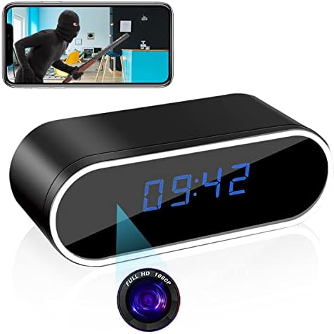 Hidden Clock Spy Camera JLRKENG WiFi Wireless Camera Indoor Home Security Surveillance Camera IP Camera Nanny Cam with Night Vision, Motion Detection, 120 Degree Wide Angel