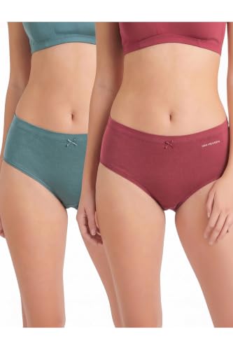 Image of Van Heusen Women's Hipster Panty - Pack of 2 | Everyday Panty | Cotton Stretch | Anti‑Bacterial Tech | Keeps you dry and Fresh | Sweat Absorbent | Inner Elastic | No‑Marks Waistband | Solid Colors | (Assorted Fresh colors ) Style 11109