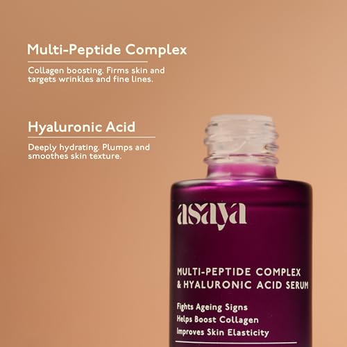 Asaya Multi Peptide Day/Night Face Serum with Hyaluronic Acid | Collagen Boosting, Night Serum for Glowing Skin | Anti-Aging Serum | 5% Tripeptide Complex | Oily, Dry & Sensitive Skin - 30 ml