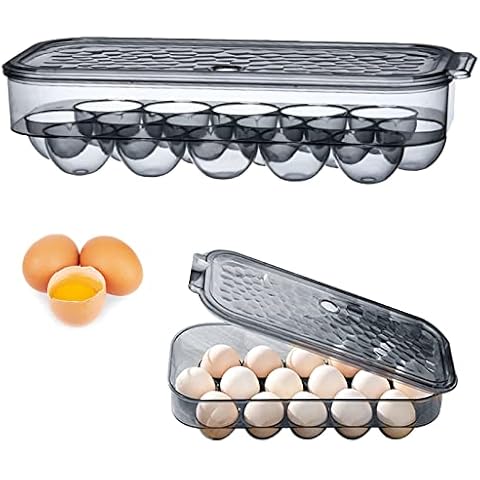Yuflen Hueveras para Frigorifico 16 Huevos con Tapa Cover
