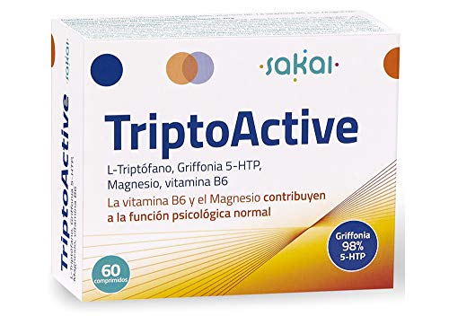 Sakai – Triptoactive, 60 Comprimidos. Activa El Estado De Ánimo. L-Triptófano + 5-Htp, De Origen Vegetal, Vitamina B6 Y Magnesio