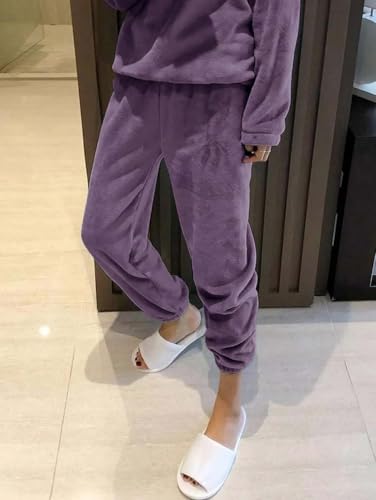 Image of KOTTY Women's Fleece Tracksuit Set | Woolen Co-ord Sweatpants for Winter | Loose Fit Winterset for Ladies
