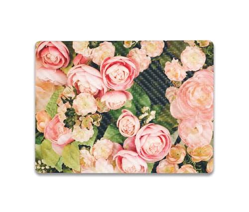 Image of MightySkins Carbon Fiber Skin Compatible with Microsoft Surface Laptop Go 3 (2023) Full Wrap Kit - Faded Roses | Protective, Durable Textured Carbon Fiber Finish | Made in The USA