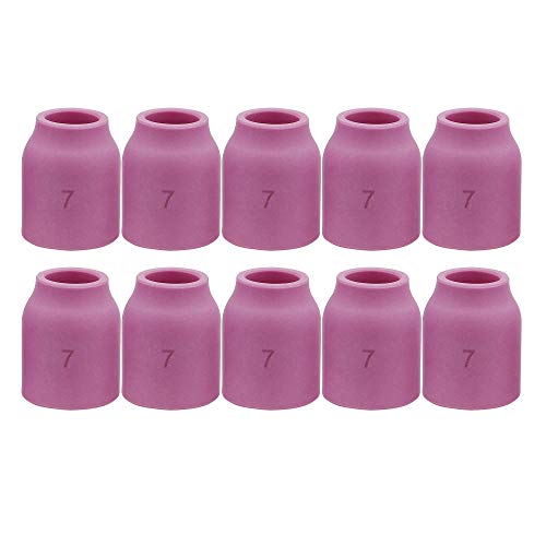 Image of 10PK TIG Gas Lens Alumina Nozzle 53N61 7# 7 /16 inch For SR WP 9 /20 & 17 /18 /26 | 10PK TIG Gas Lens Alumina Nozzle Ceramic Cup 53N61 7# 7 /16 inch For PTA SR DB WP 9 /20 & PTA SR DB WP 17 /18 /26 TIG Welding Torch