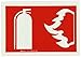 Brady 91020 Glow-In-The-Dark Self-Stick Polyester Glow-In-The-Dark Fire & Exit Sign, 7" X 10", Legend "(Fire Extinguisher & Fire Picto)"