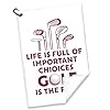 rofiowa Life is Full of Important Choices Polyester and Cotton Blend Printed Golf Towel with Clip, Funny Golf Accessories for Men Women, Golf Gift for Golf Fan Dad Mom, Golf Lover Birthday Gift