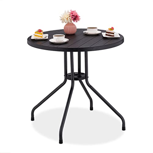 Relaxdays Gartentisch, H x Ø: 75 x 80 cm, Balkontisch in...