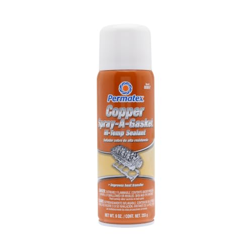 Permatex 80697 Copper Spray-A-Gasket Hi-Temp Adhesive Sealant 9 oz. net Aerosol Can 2 Pack (2) 2