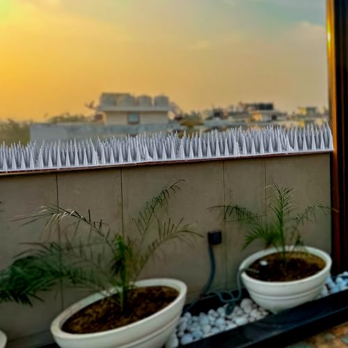 Image of Bird Spikes |Silver| Pack of 2 Bird Spikes | 11.5 Inch Length Spike, Pigeon Problem Solutions, UV Stabilized Spikes for Outdoor AC Unit & Balcony Railing