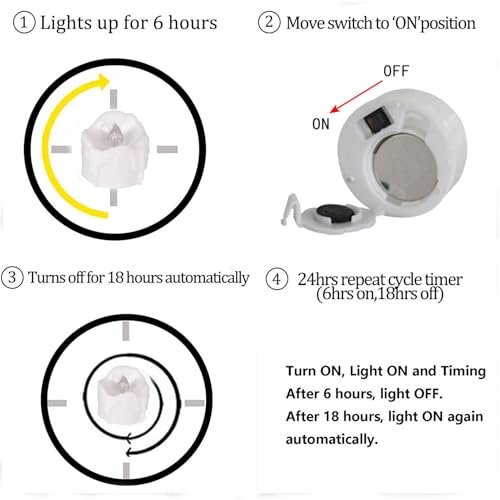 Velas sem chama, velas sem chama com temporizador, 12pcs luzes de chá LED operadas por bateria, Temp