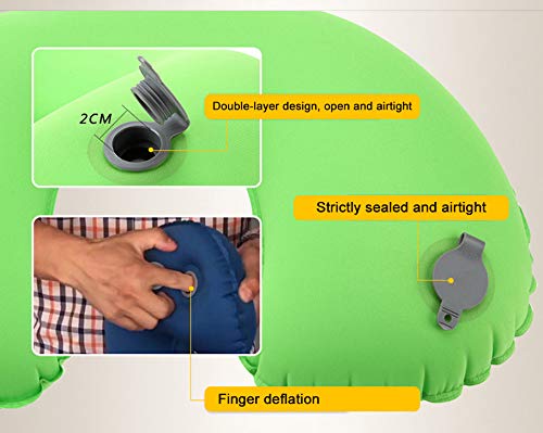 Aotu Travel U Shaped Pillow - Waterproof Inflatable U Shaped Air Pillow Camping Neck Cushion Car Head Neck Rest Air Cushion (Blue) #TOP5