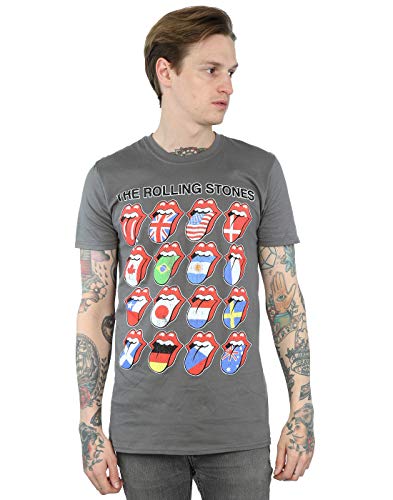 Absolute Cult The Rolling Stones Homme Voodoo Lounge Flag T-Shirt - Les Beatles, Paul McCartney, John Lennon, RIngo Starr, George Harrison Absolute Cult The Rolling Stones Homme Voodoo Lounge Flag T-Shirt