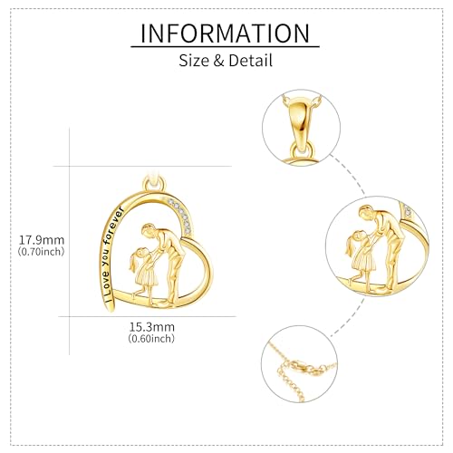 14K Gold Father Daughter Necklace For Dad Father's Day Gift From Daughter Father Jewelry Gifts For Girls Women4