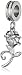 Disney Stainless Steel Dangle Rose Bead Charm