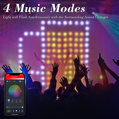 Holilluma Smart Curtain String Lights, 400Led Rgb Hanging Fairy Light, Diy Custom Pattern Word, 144 Festival Themes, Music Sync, Timing Function, App Remote Control, Outdoor Indoor Holiday Decorations #TOP3
