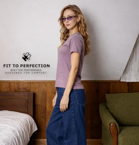 Image of SLEEPY NUTS Women's Plain Round Neck Regular Fit Half Sleeve Cotton T Shirt