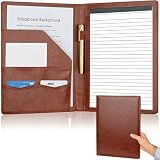 Padfolio Portfolio Binder, Faux Leather Folio Folder Organizer, Brown