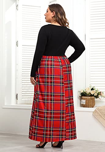 Image of Nemidor Women Plus Size Casual Maxi Dress Long Fall Pockets