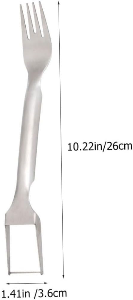 SOLUSTRE 5pcs Watermelon Fork Slicers Metal Fruit Cutter Fork Slicer Portable Watermelon Kitchen Gadgets