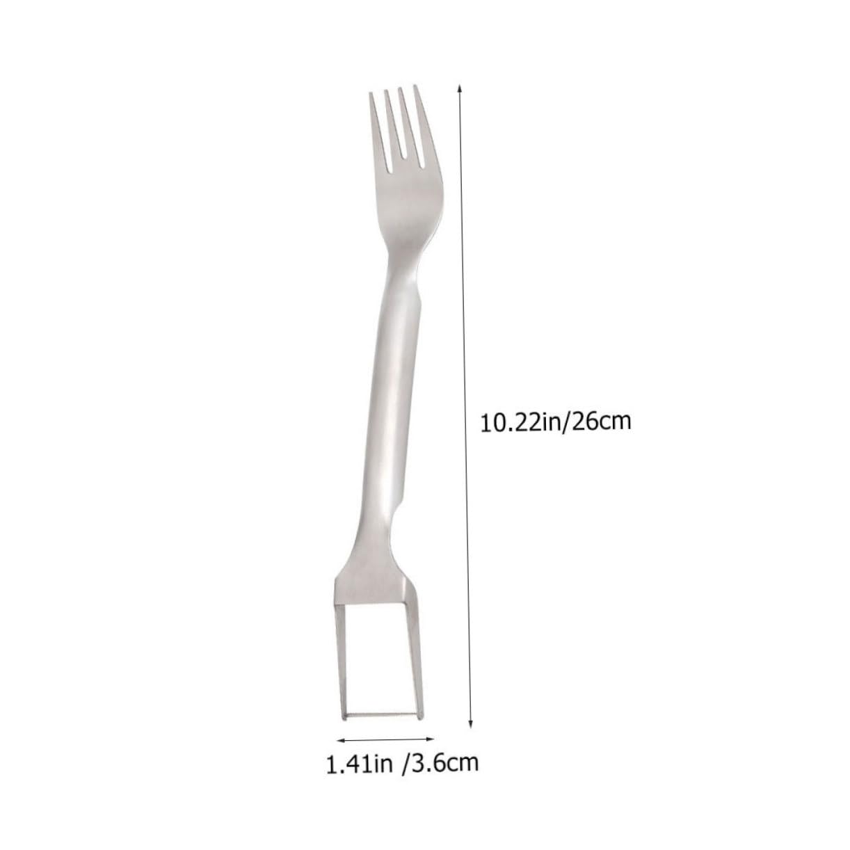 SOLUSTRE 5pcs Stainless Steel Fruit Fork Cutter Watermelon Gadget Dessert Fork Watermelon Slicers Fruit Splitting Tool Stainless Steel Silver