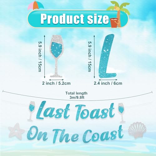 Image of Last Toast on The Coast Banner, Beach Bachelorette Party Decoration Bridal Shower Decor for Party Decoration Bach Backdrop Beach Bachelorette