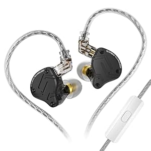 KZ ZS10 PRO X in Ear Monitor Headphones, Upgrade 4BA+1DD Hybrid Driver IEM Earphones, HiFi Metal Wired Gaming Earbuds, for Singers Bass Player Drummers Guitarist Musicians Dj (with Mic,Black)