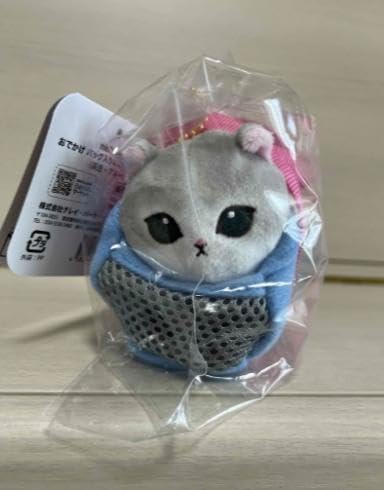 モフサンド mofusand おでかけ バッグ入りにゃんこ　ぬいぐるみ mofusand おでかけ バッグ入りにゃんこマスコット(白・ブラック