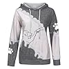 Generisch Womens Cute Dog Print Print Print Hoodie Long Sleeve Oversized Hoodie with Pockets, gray, XL #2