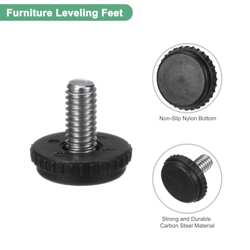 Image of M METERXITY 8-Pack Furniture Feet, 5 /16 inch-18 Thread Adjustable Furniture Levelers, Adjustable Leveling Feet Supports 2640LBS for Tables /Cabinets /Large Base Supports [Black]
