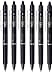 Pilot BLRT-FR7 Frixion Clicker Lot de 6 stylos rollers à pointe fine rétractable Encre noire effaçable Pointe 0,7 mm Trait 0,35 mm