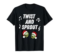 Funny and humorous unique Twist And Sprout Christmas design. Perfect for men, women, boys and girls who love xmas, christmas dinner with turkey and sprouts. Features funny faced sprouts wearing santa hats and musical notes. Grab the awesome Twist And...