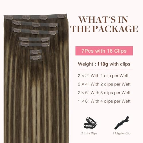 Image of GOO GOO Seamless Clip in Hair Extensions Real Human Hair Remy Extensions