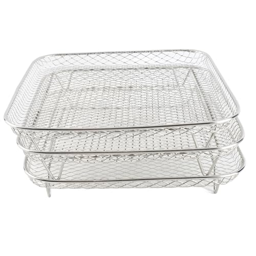 Hamwesh Luftfritteuse-Gestell, 3-lagiger Edelstahl, Hitzebeständig, Spülmaschinenfest, Zubehör für Luftfritteusen Zum Kochen Im Ofen