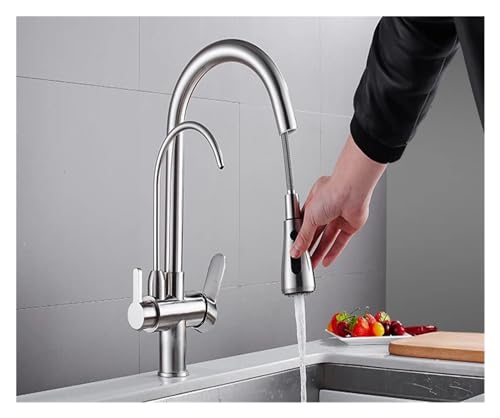 Mitigeur évier robinet cuisine 3 voies eau filtrée chaude et froide - 2