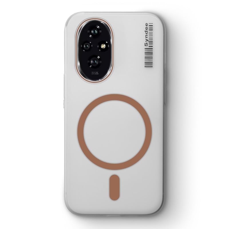 Image of Mr. Case Back Cover for Honor 200 5G Elegant Frosted White Translucent Back | Only Compatible with Wireless Magnetic Accessories | Anti-Scratch Shockproof Phone Case - Brown
